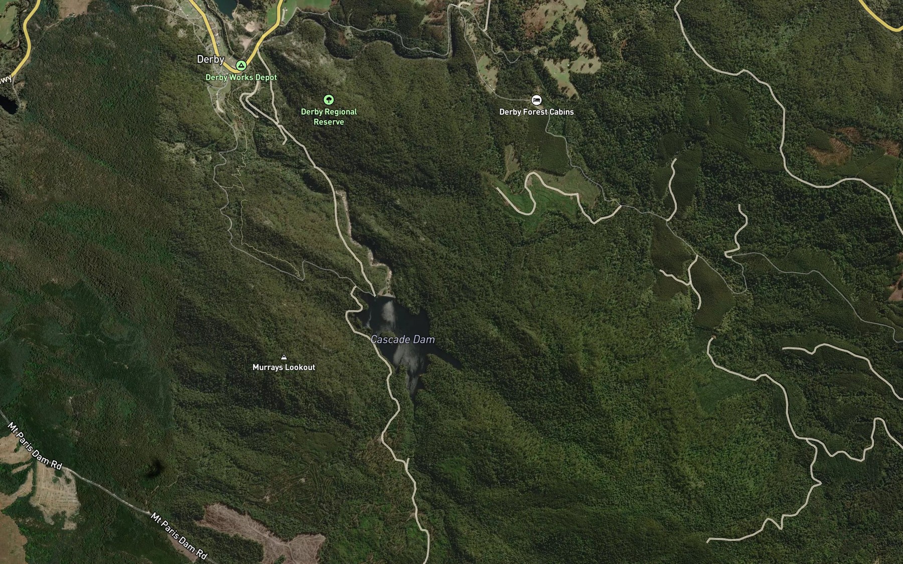 Satellite map of the Briseis Dam