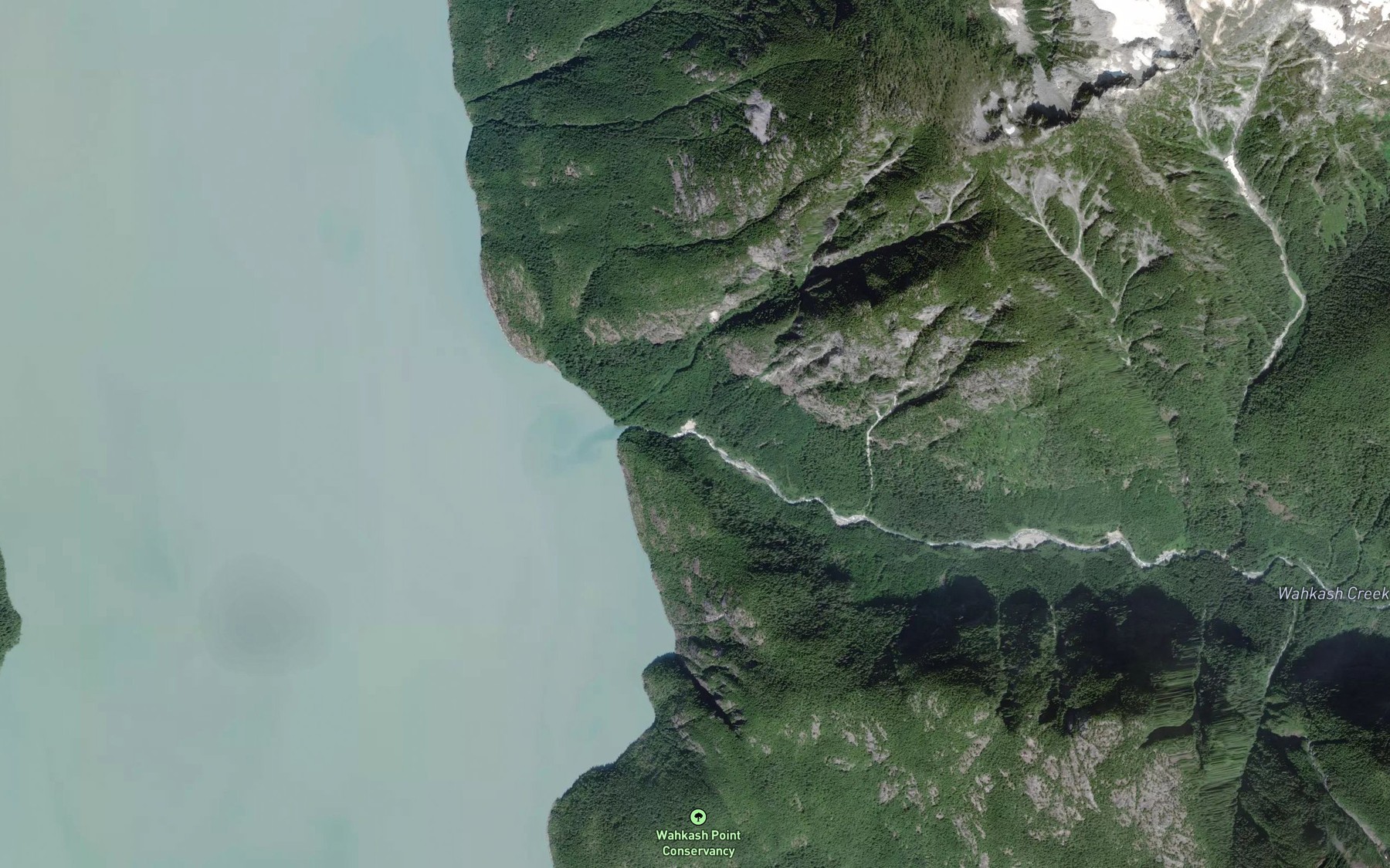 Satellite map of the Wahkash Creek