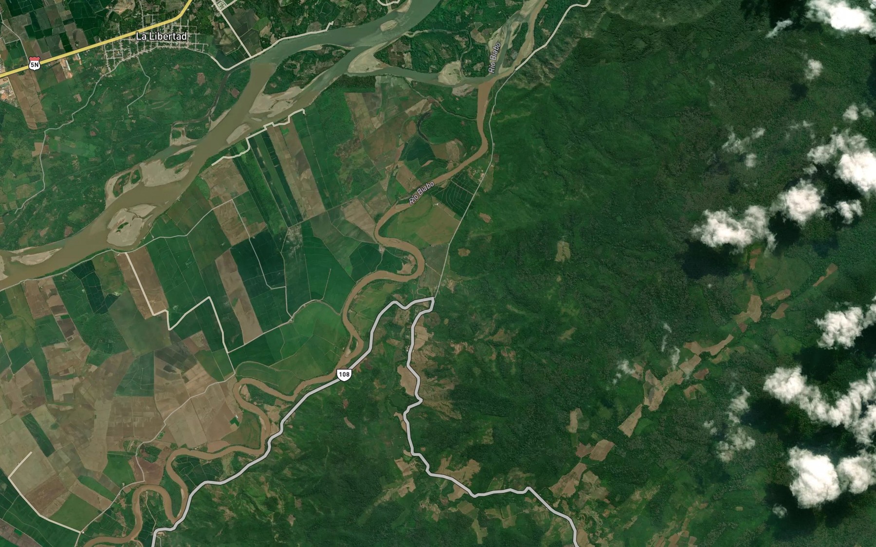Satellite map of the Rio Bombonajillo