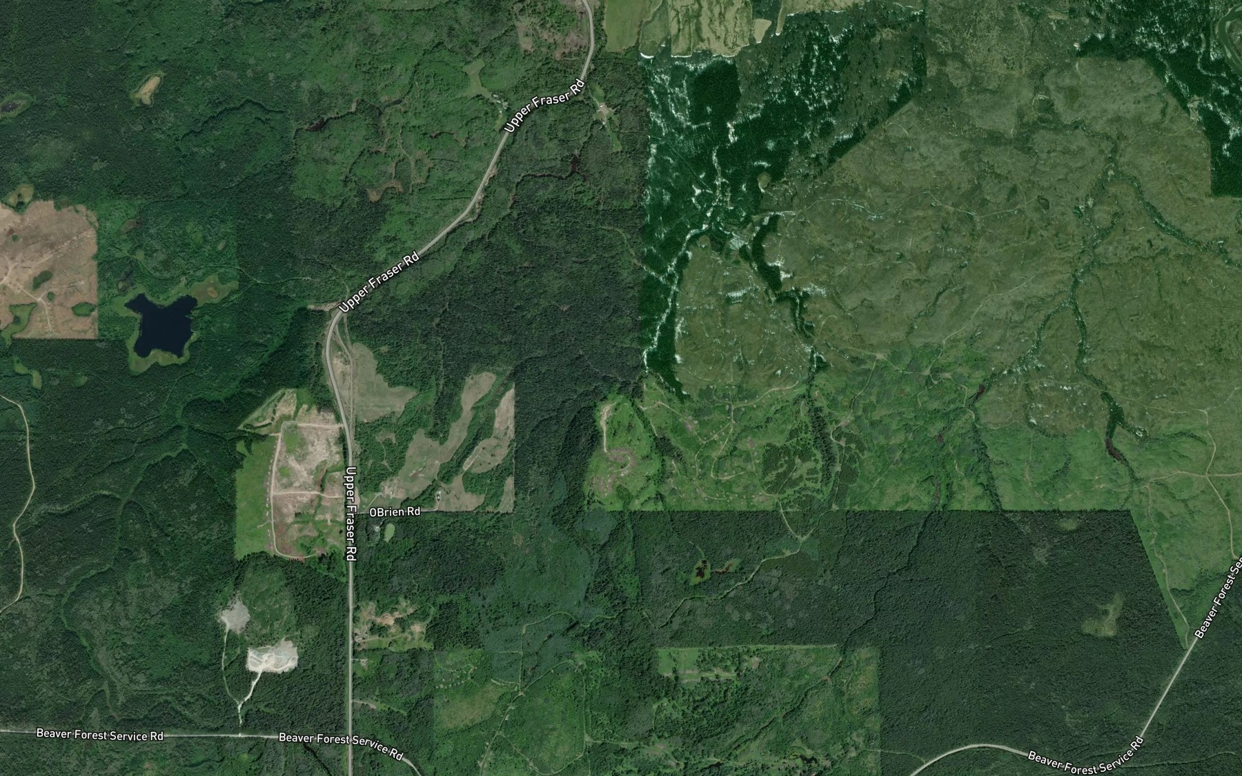 Satellite map of the Beaver Creek