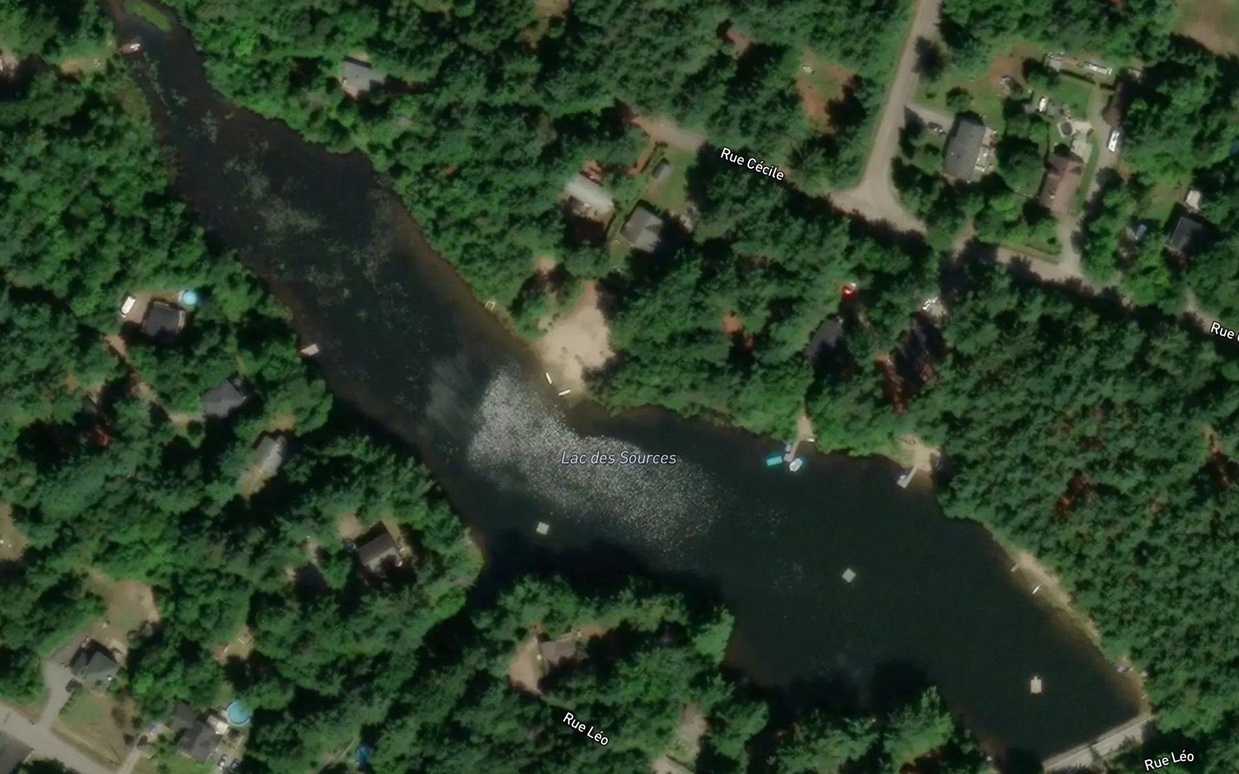 Satellite map of the Lac desSources