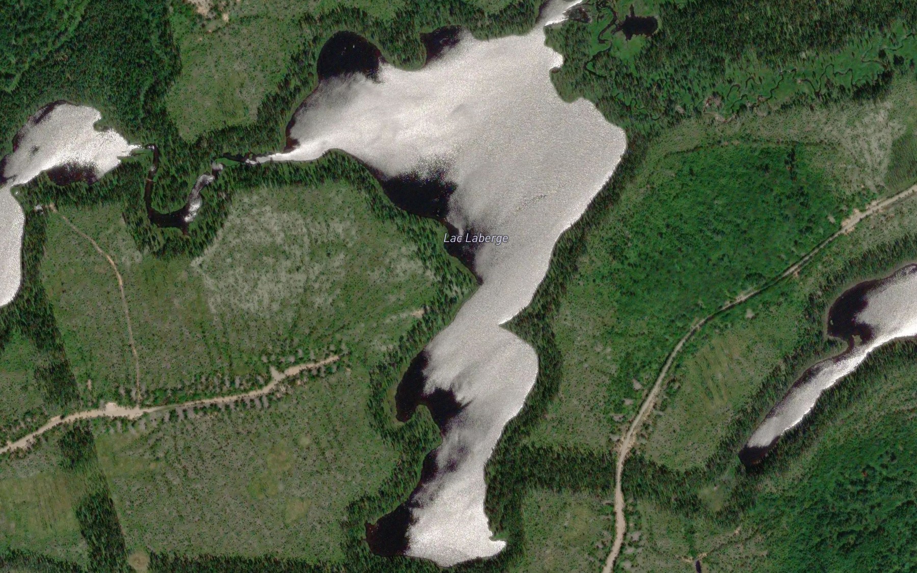 Satellite map of the Lac Laberge