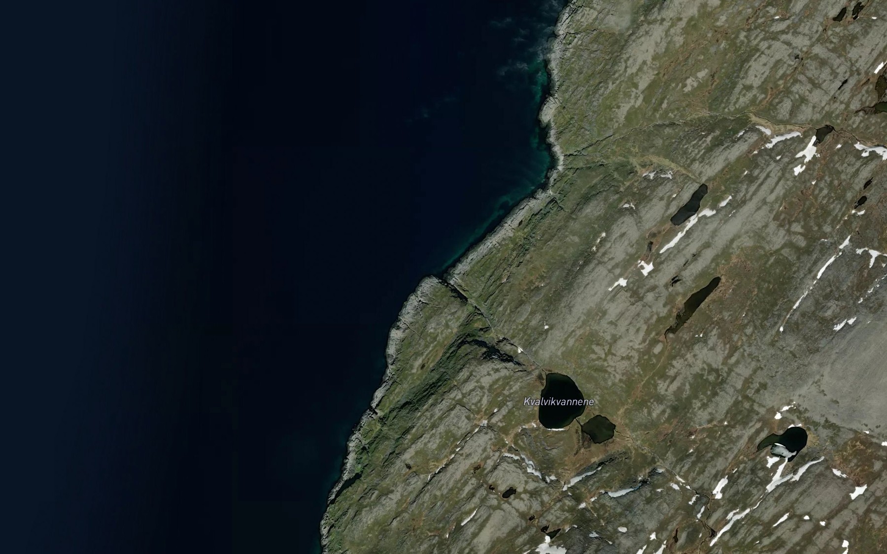 Satellite map of the Indre Kvalvika