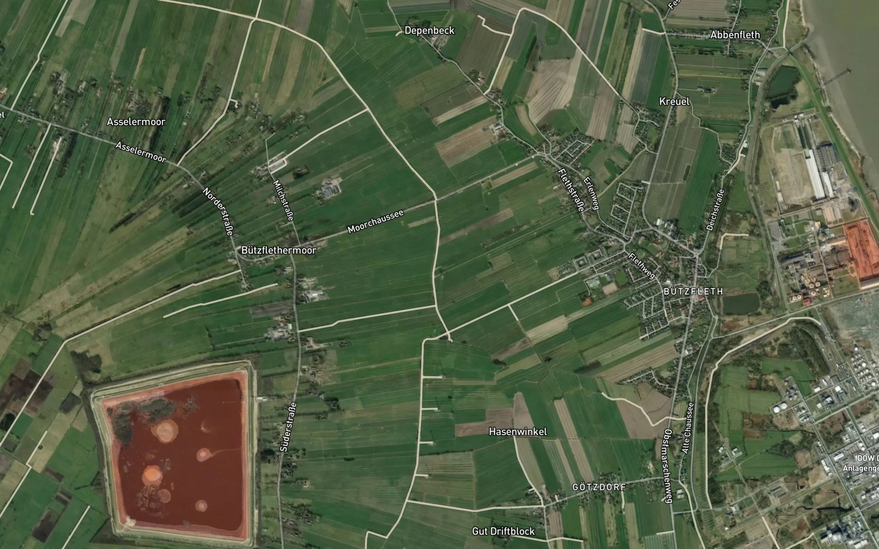 Satellite map of the Butzflether Kanal