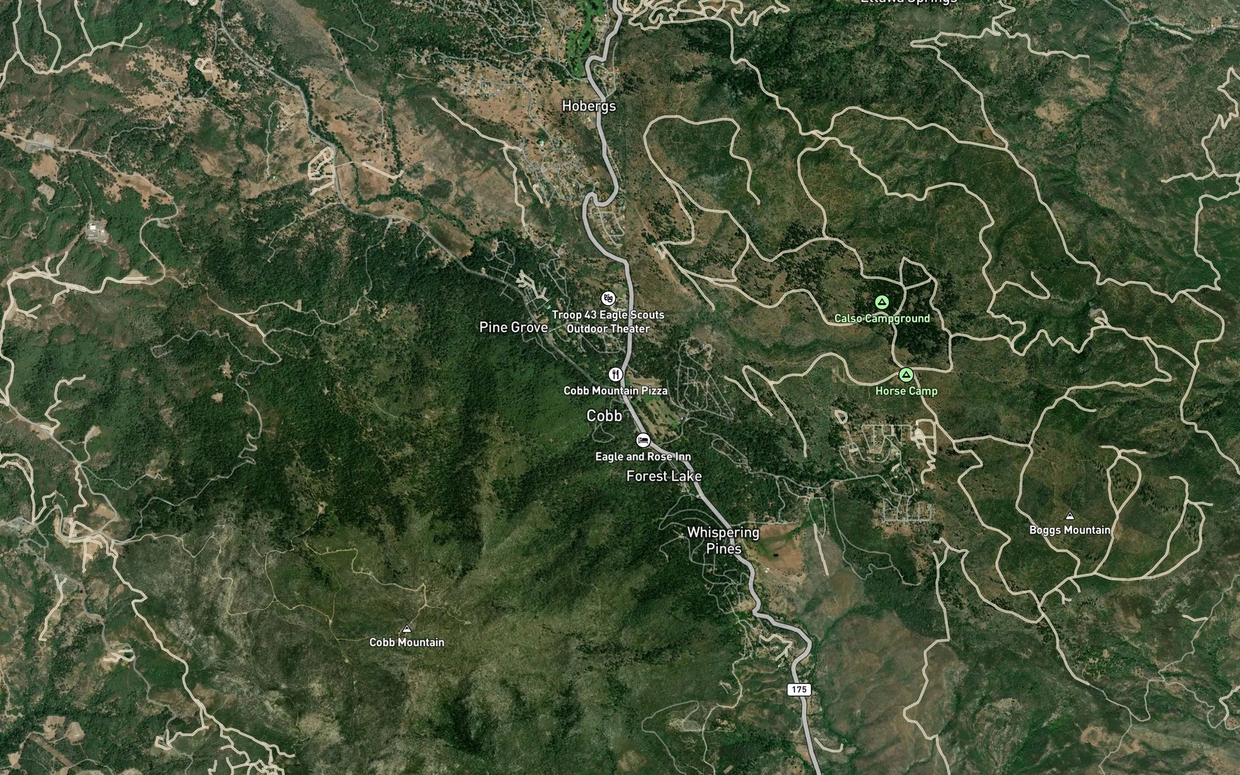 Satellite map of the Houghton Creek