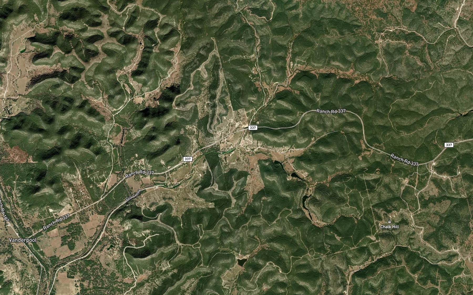 Satellite map of the Willow Springs Branch
