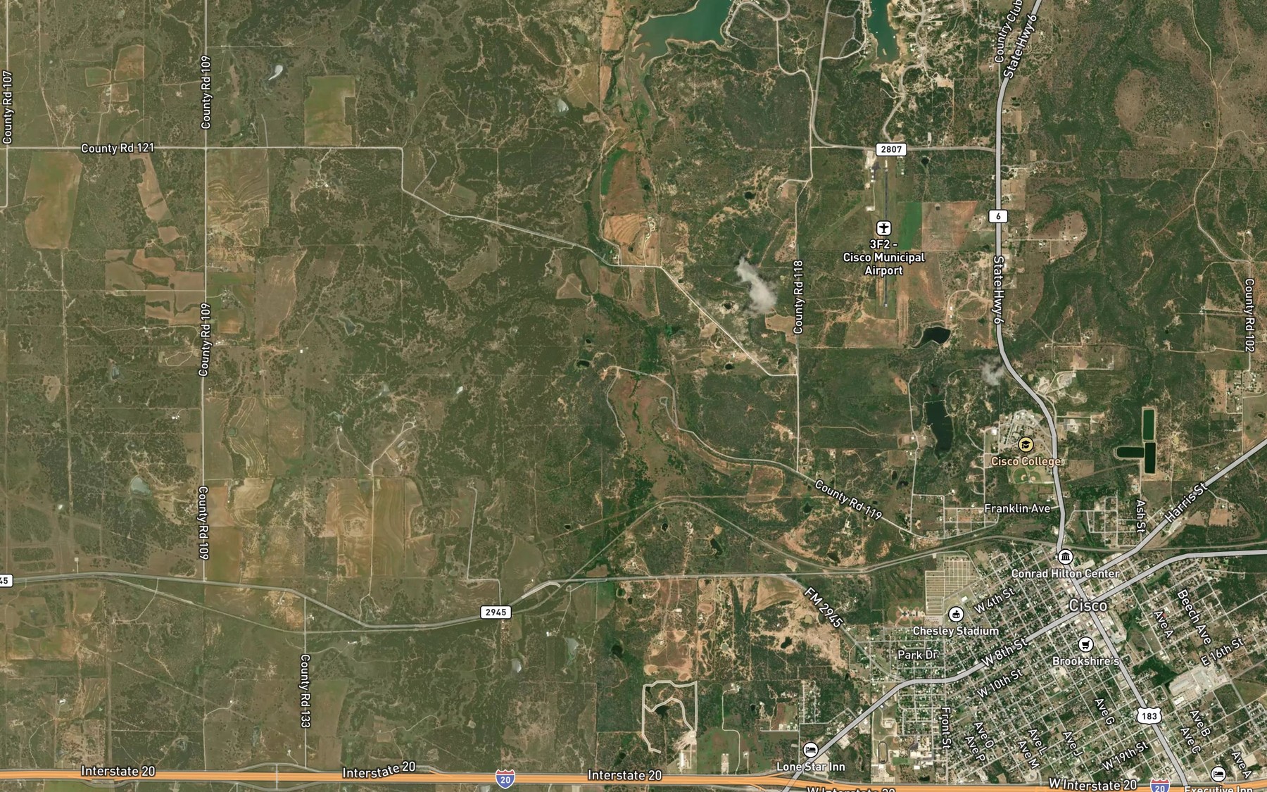 Satellite map of the Bernie Lake