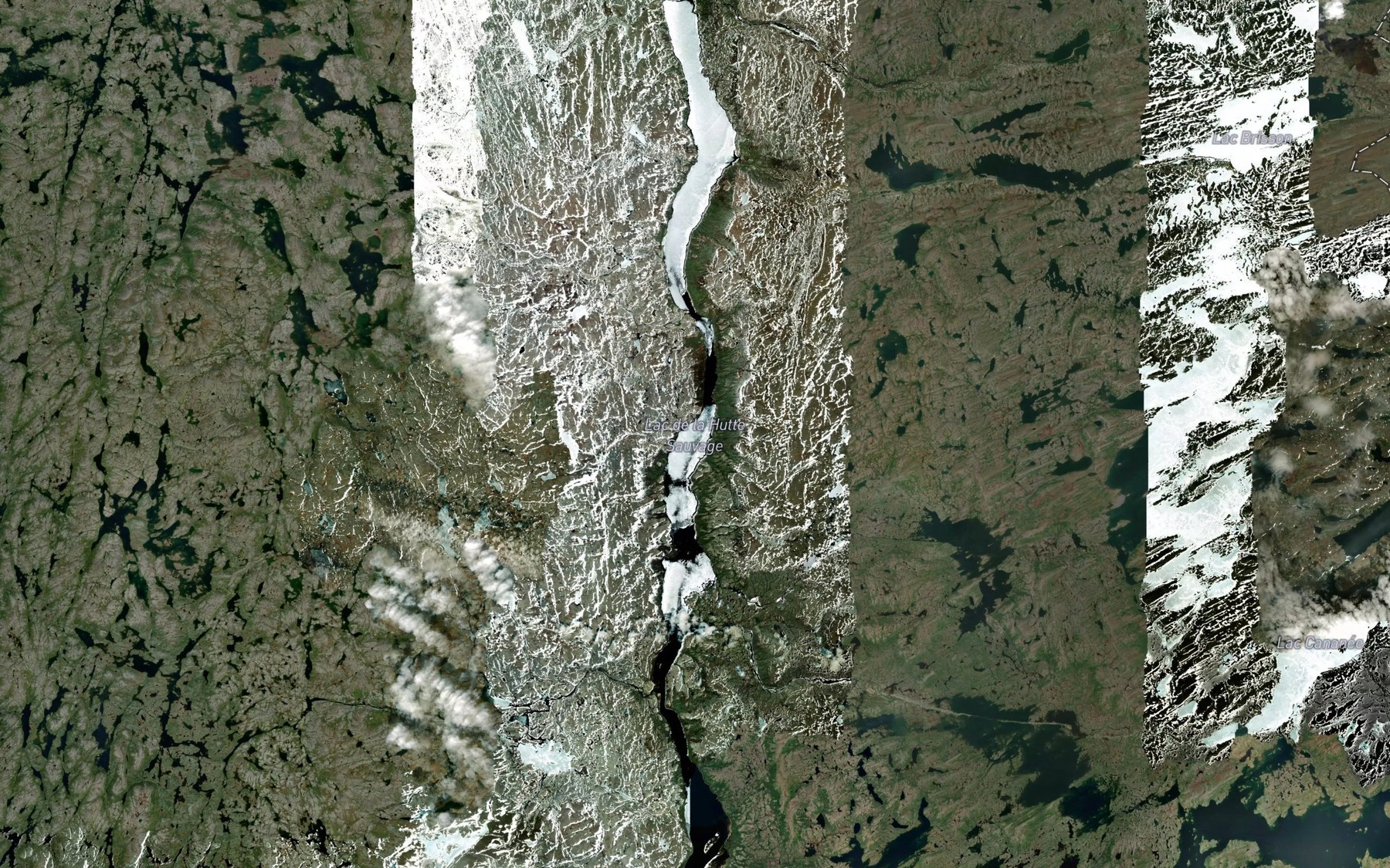 Satellite map of the Lac de la Hutte Sauvage