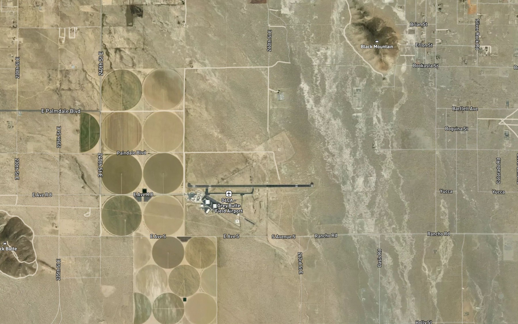 Satellite map of the Le Montaine Creek