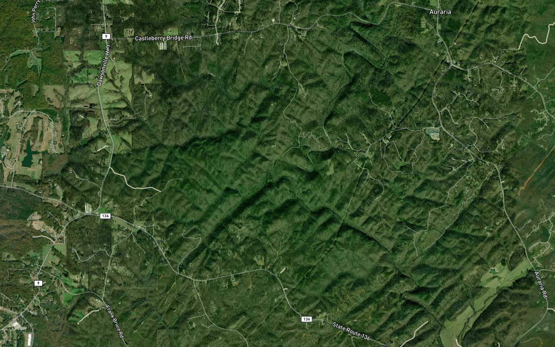 Satellite map of the Calhoun Creek