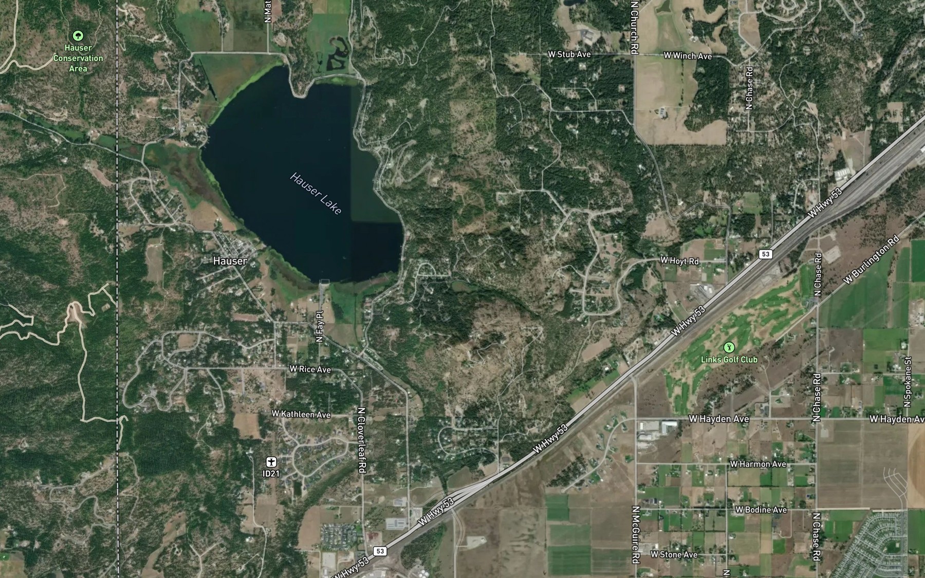 Satellite map of the Lost Lake