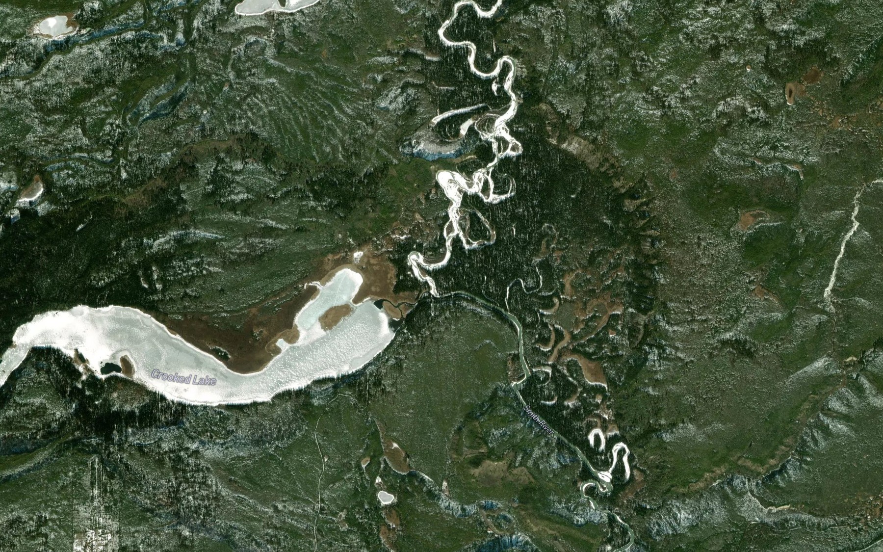 Satellite map of the Shaw Creek