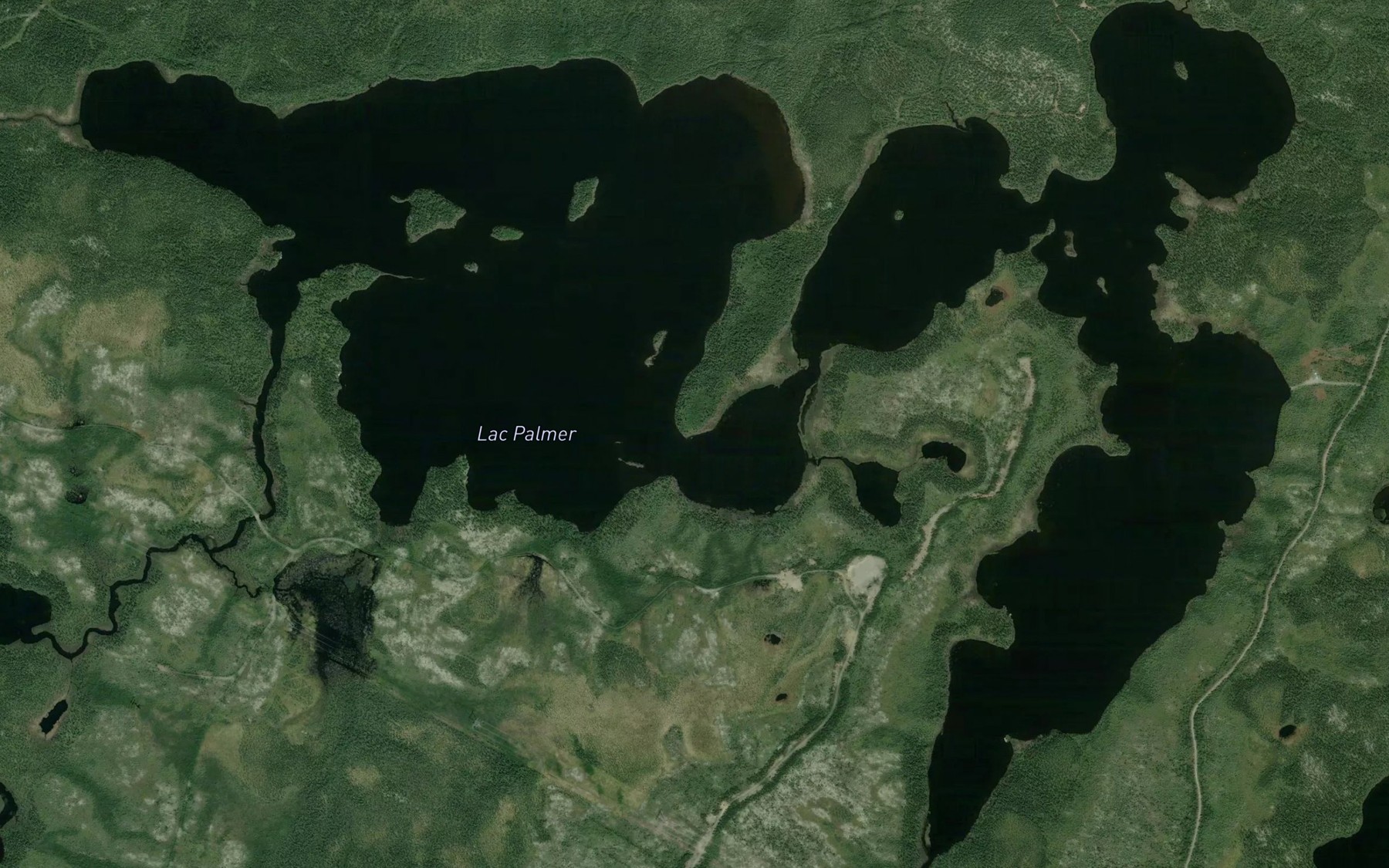 Satellite map of the Lac Palmer