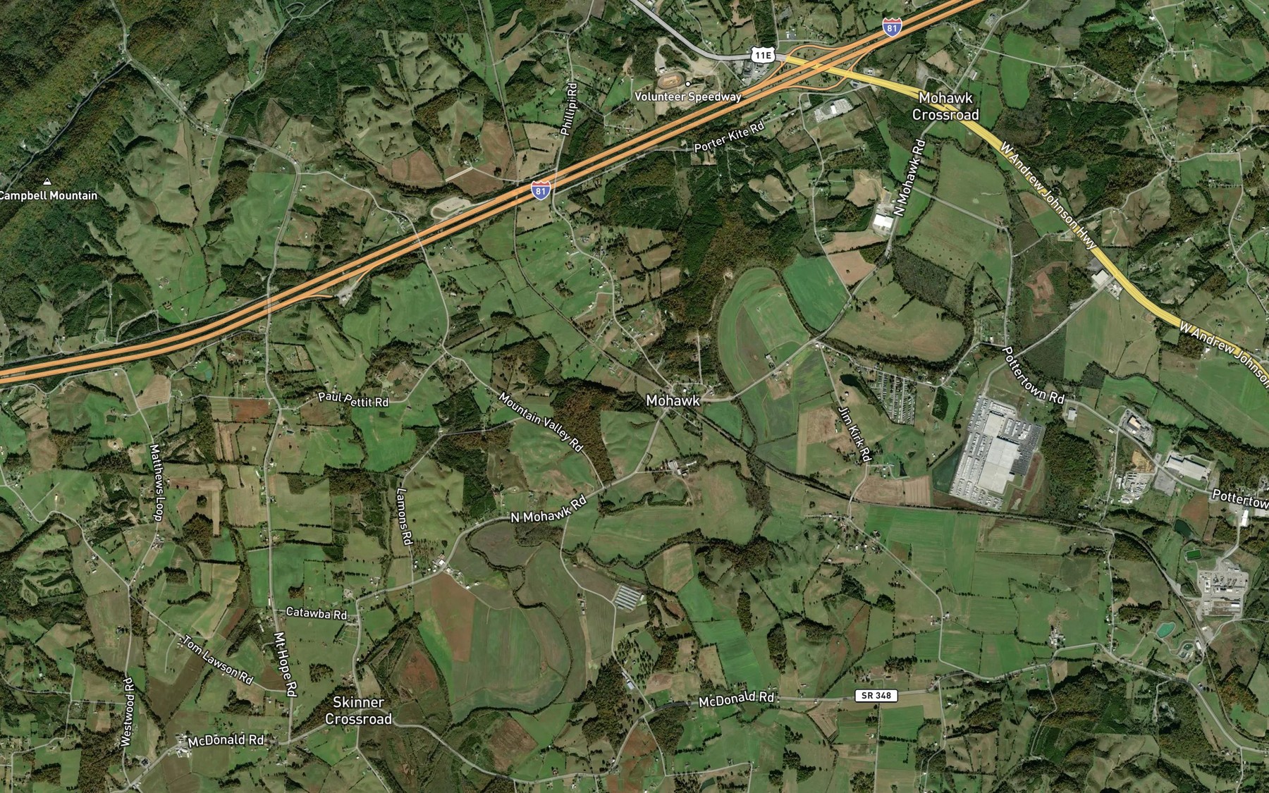 Satellite map of the War Branch
