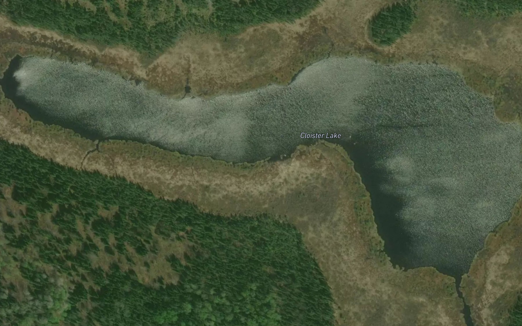 Satellite map of the Cloister Lake