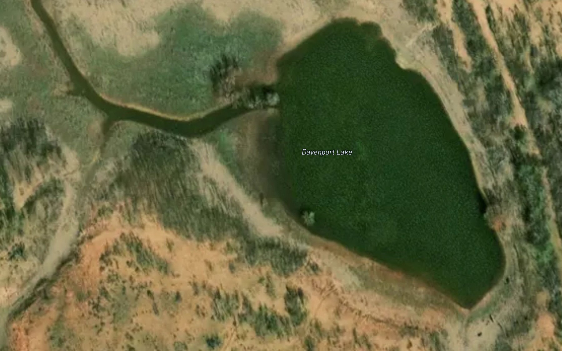 Satellite map of the Davenport Lake