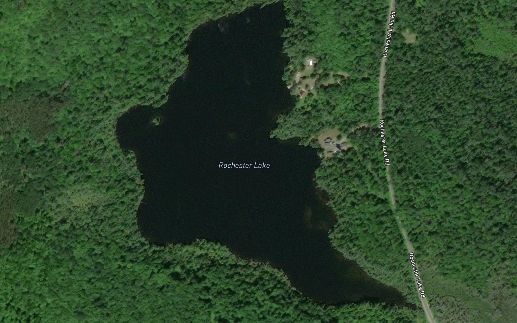 Satellite map of the Rochester Lake