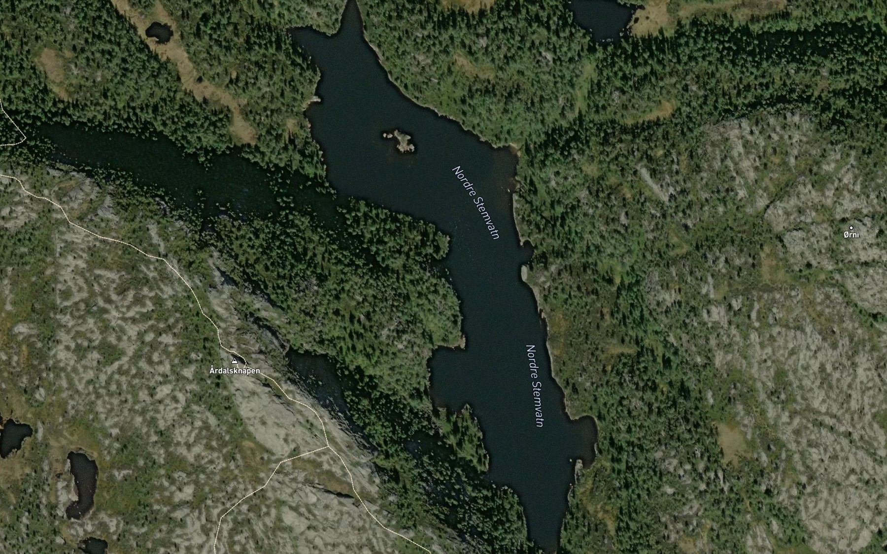 Satellite map of the Stemvatnet,nordre