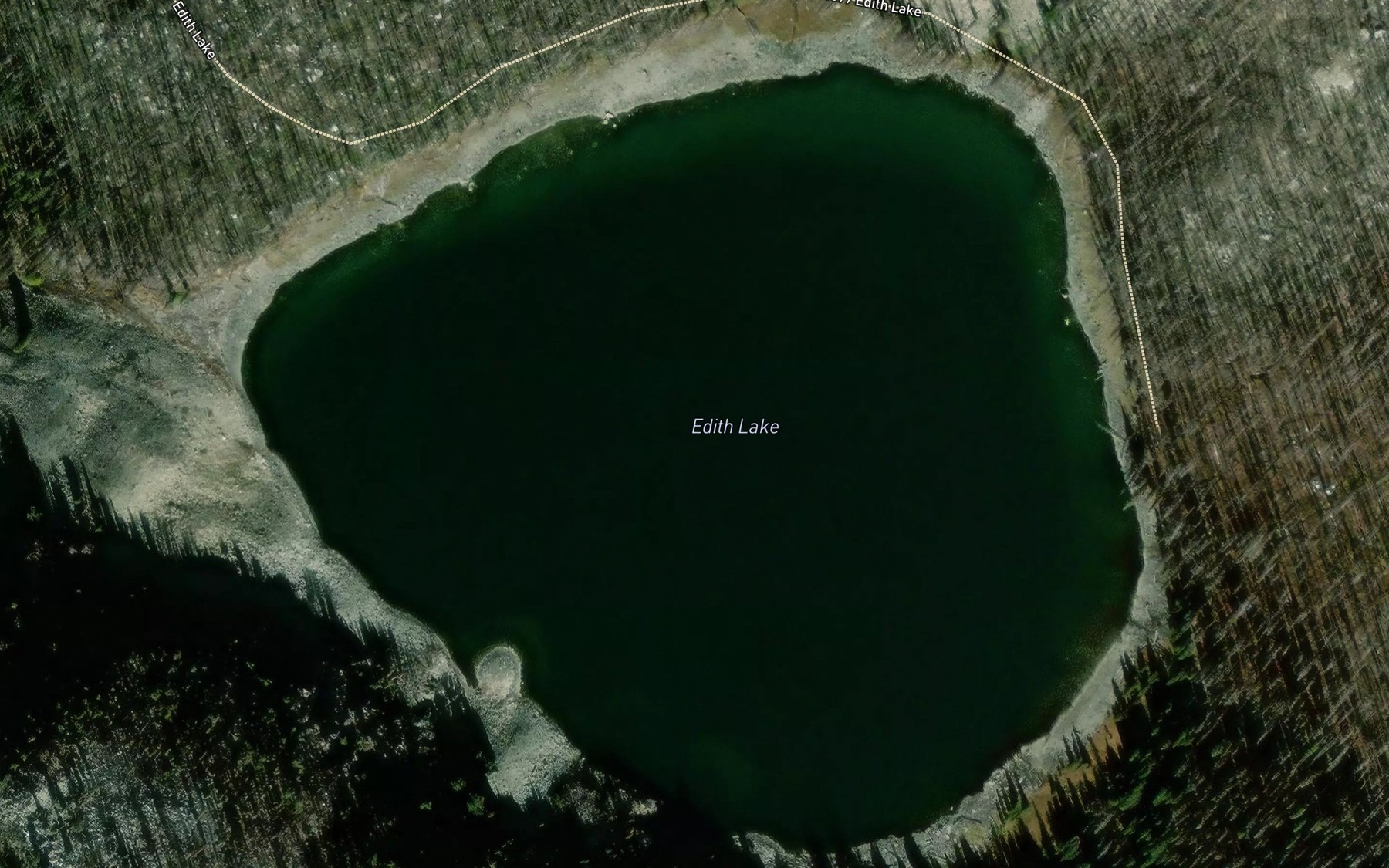 Satellite map of the Edith Lake