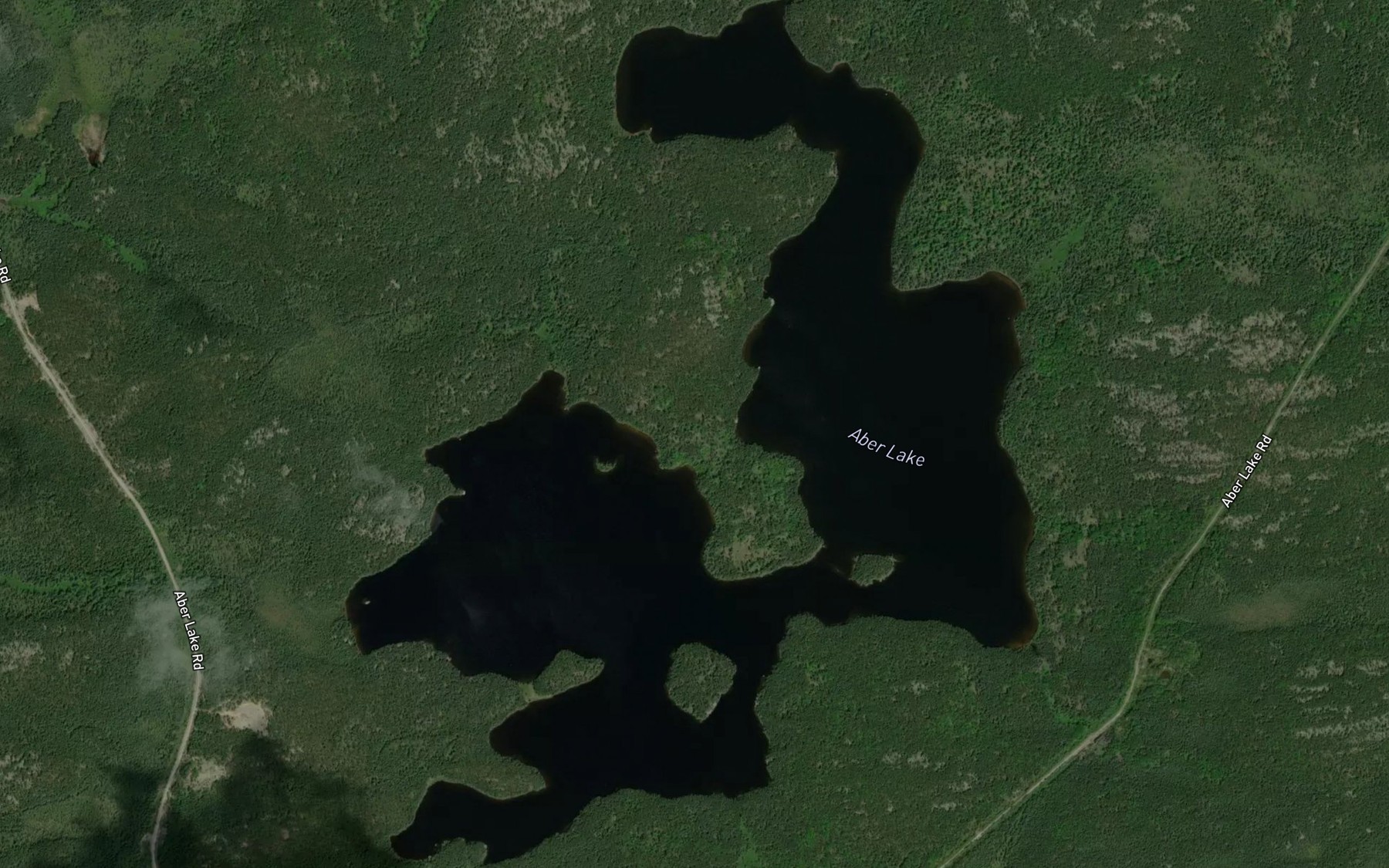 Satellite map of the Aber Lake
