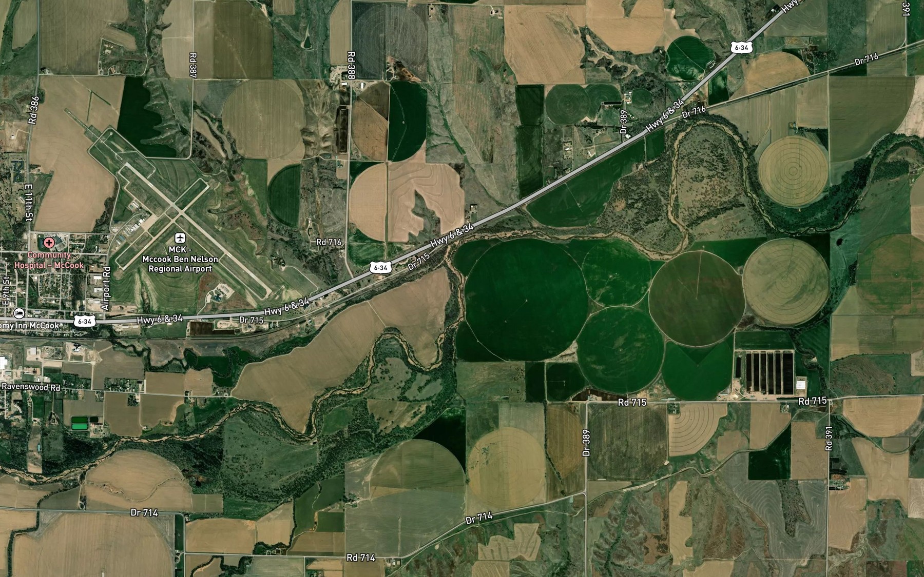 Satellite map of the Brushy Creek