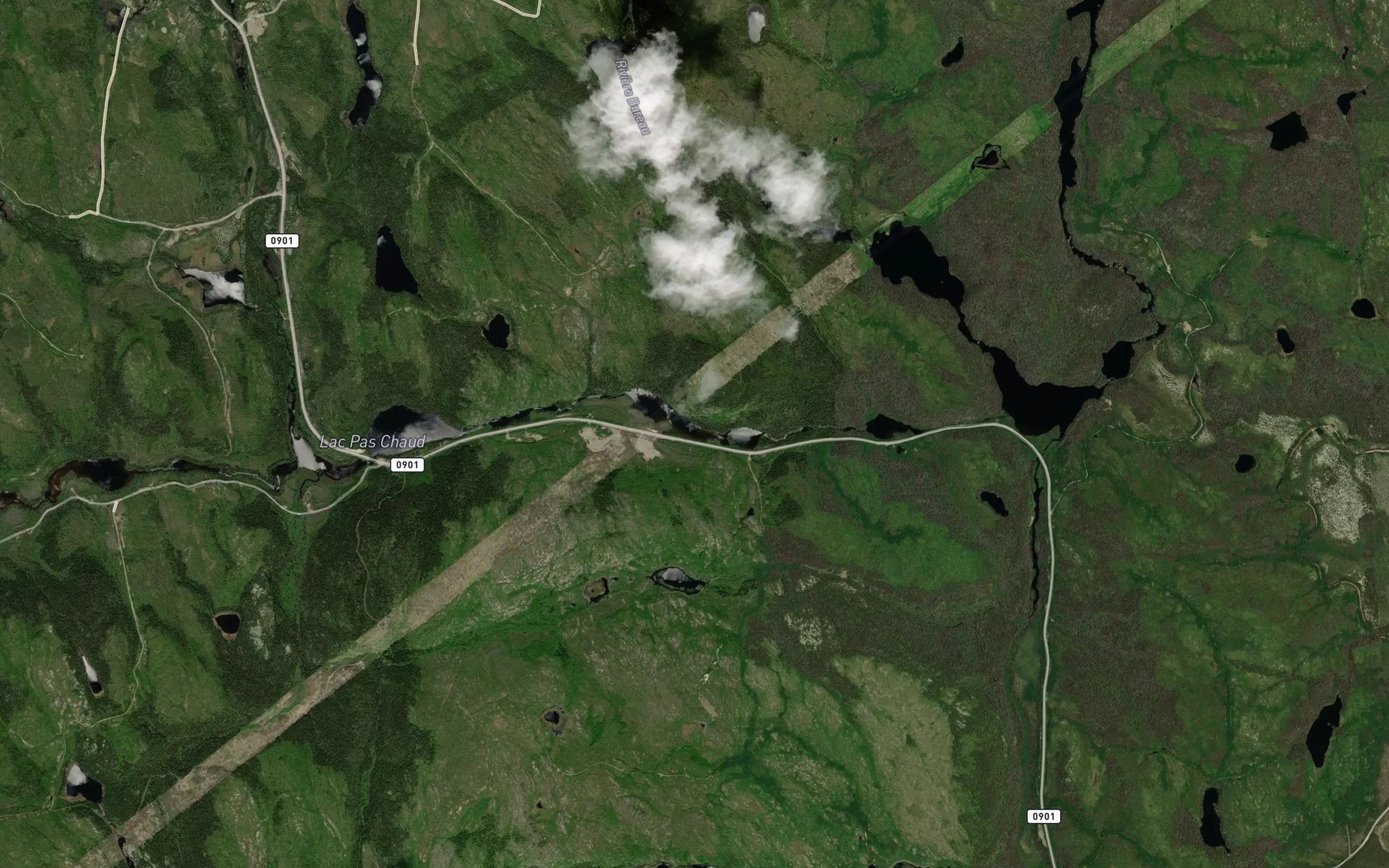 Satellite map of the Lac de la Ligne