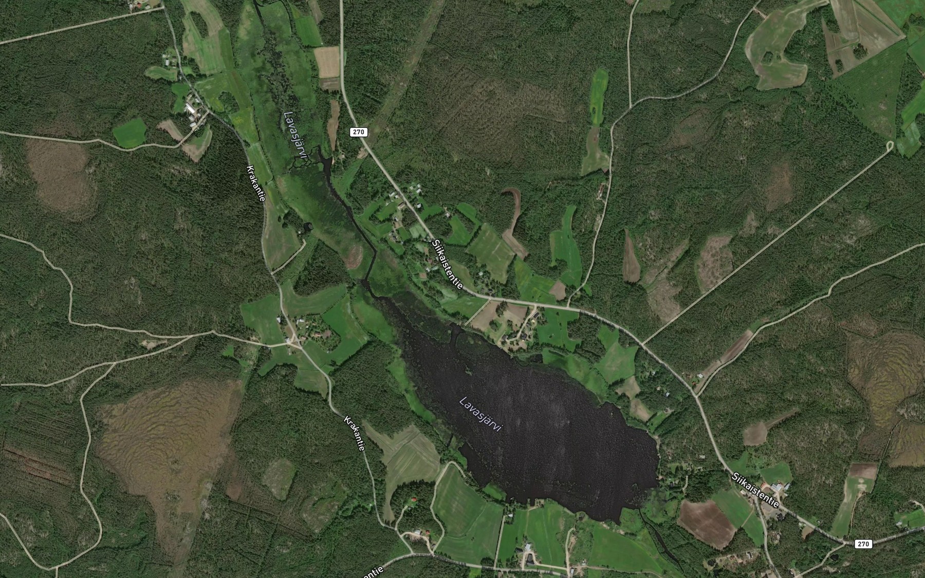 Satellite map of the Lavasjaervi