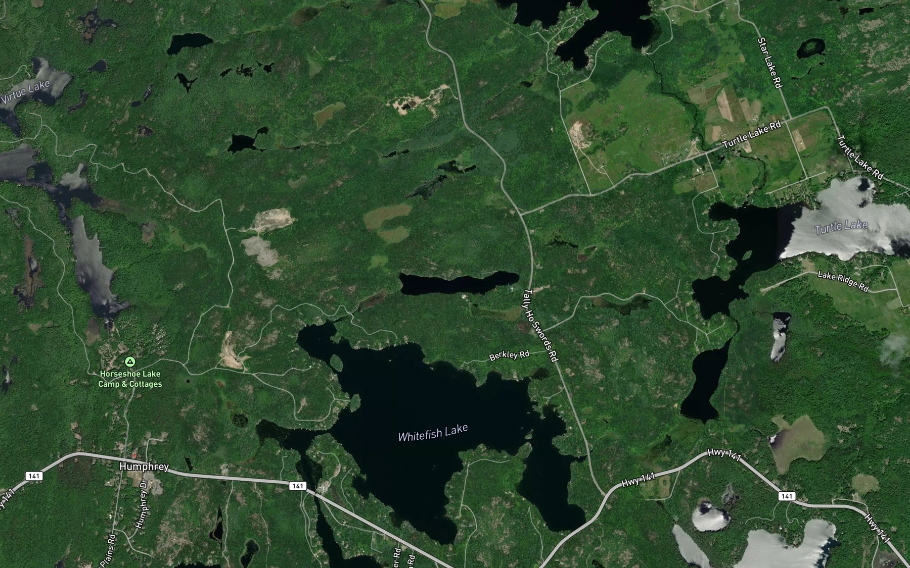 Satellite map of the Cosh Lake