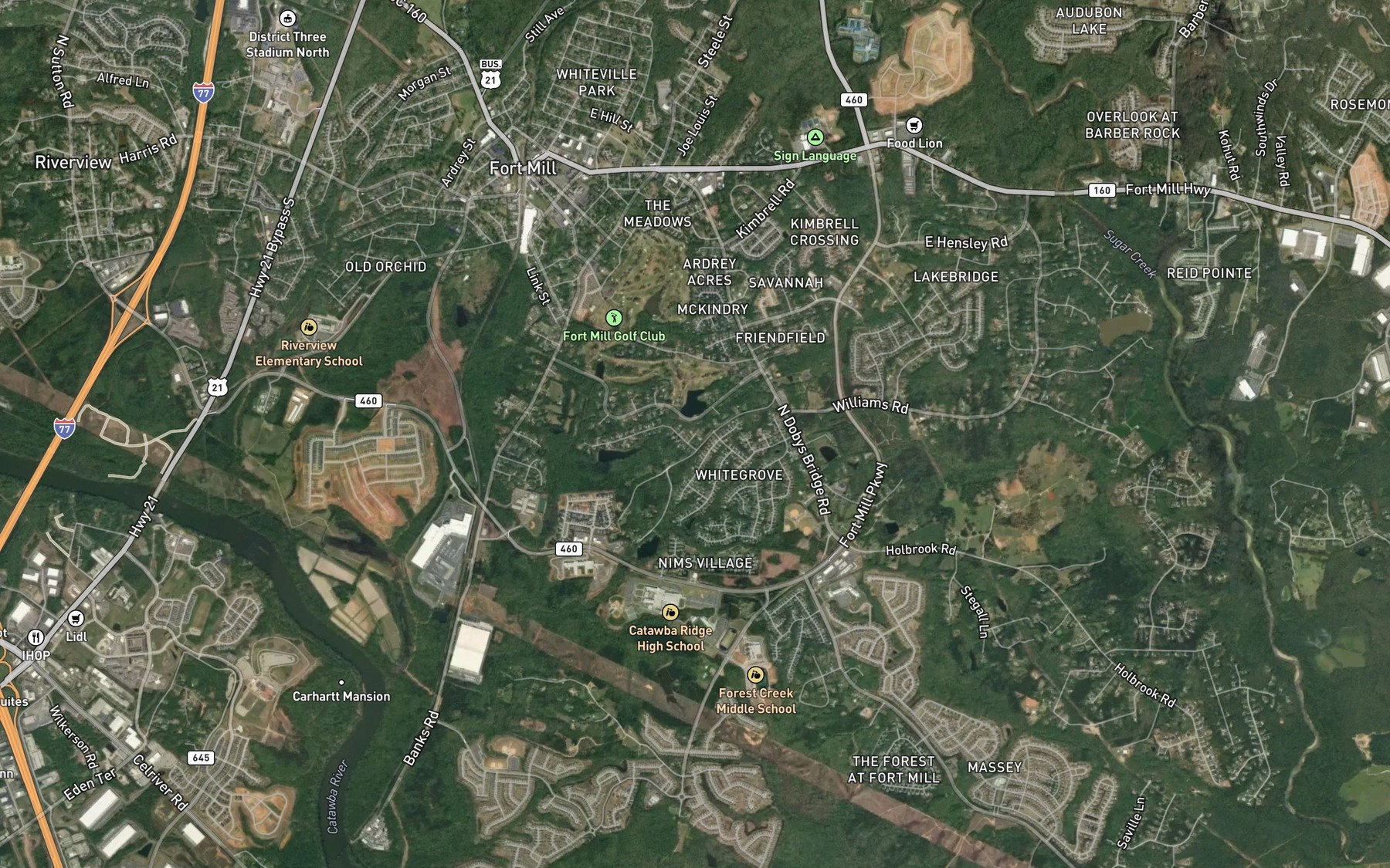Satellite map of the McCorkle Pond