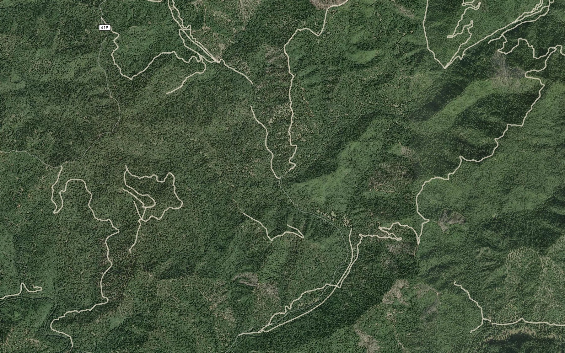 Satellite map of the Hayworth Creek