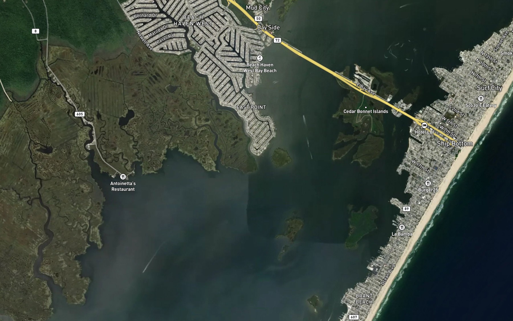 Satellite map of the Mill Creek