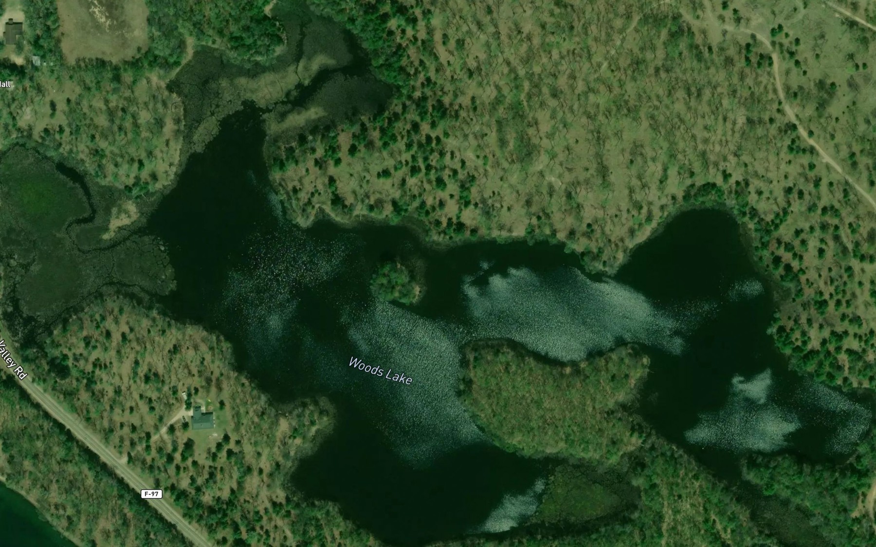 Satellite map of the Woods Lake