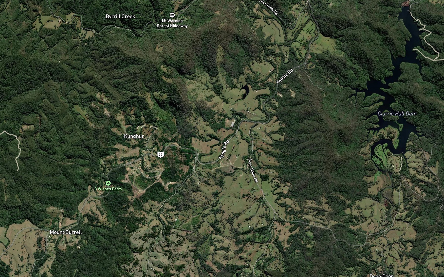 Satellite map of the Snake Creek
