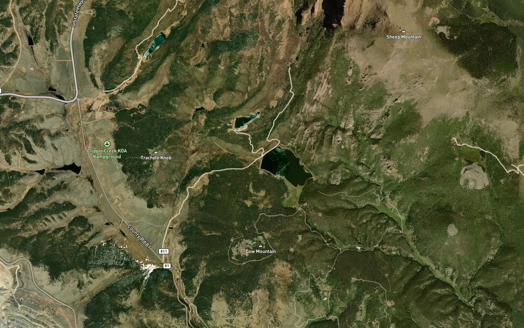 Satellite map of the Bison Reservoir