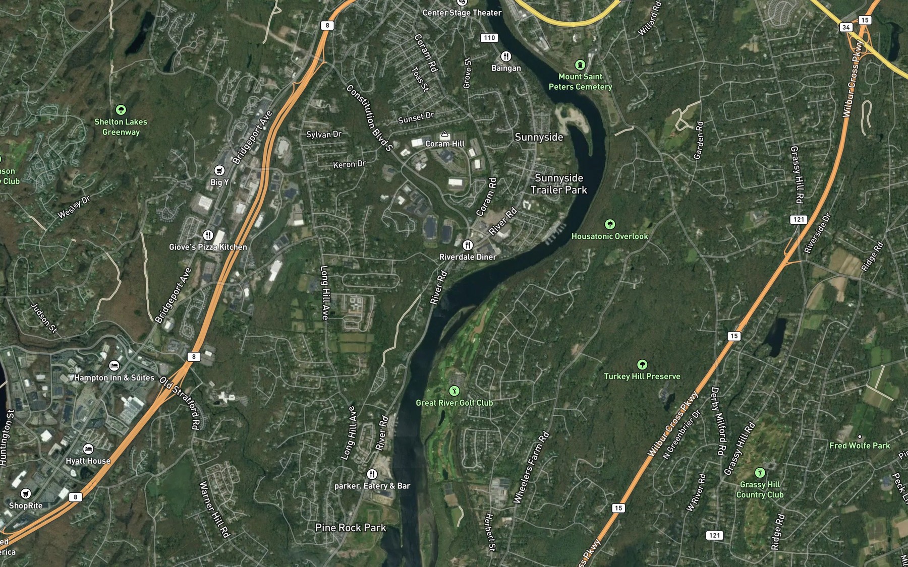 Satellite map of the Butternut Hollow Brook