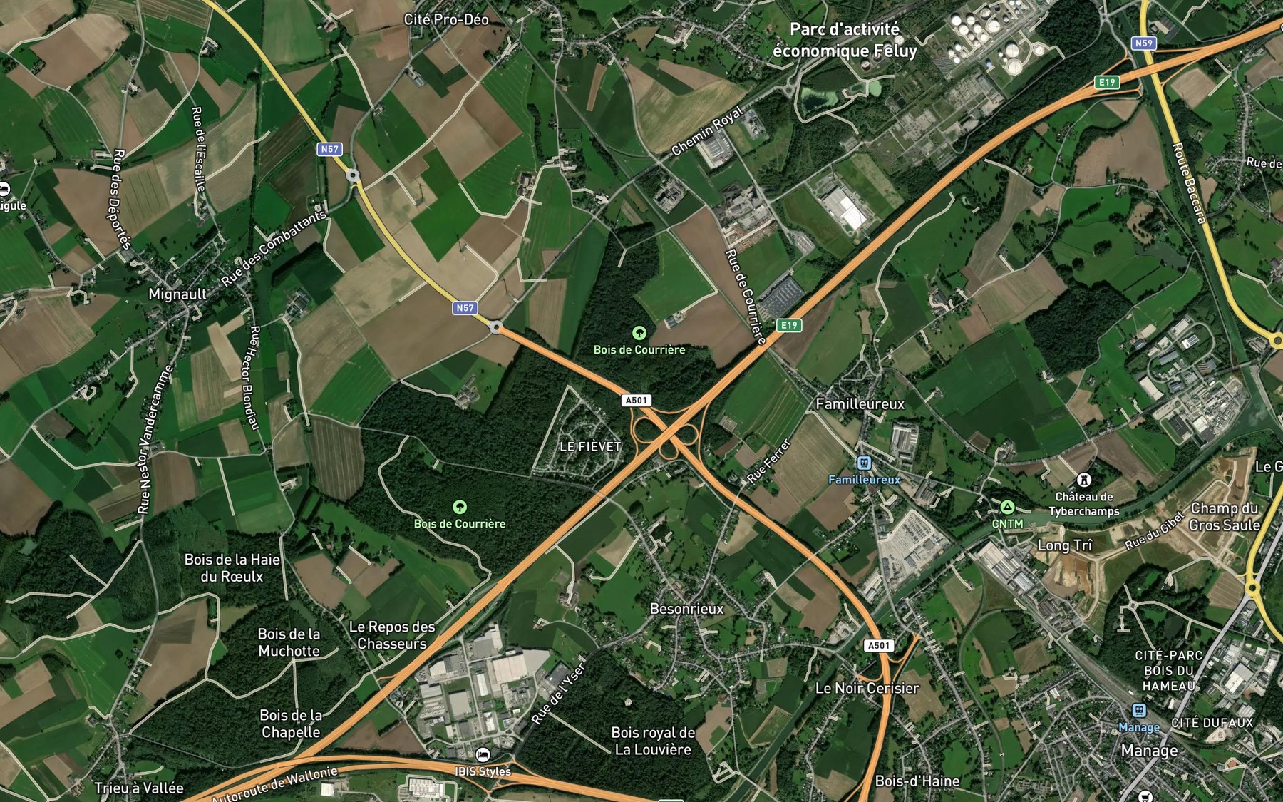 Satellite map of the Courriere