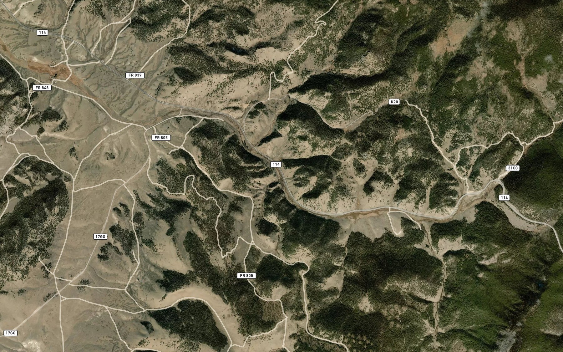 Satellite map of the Salaya Creek