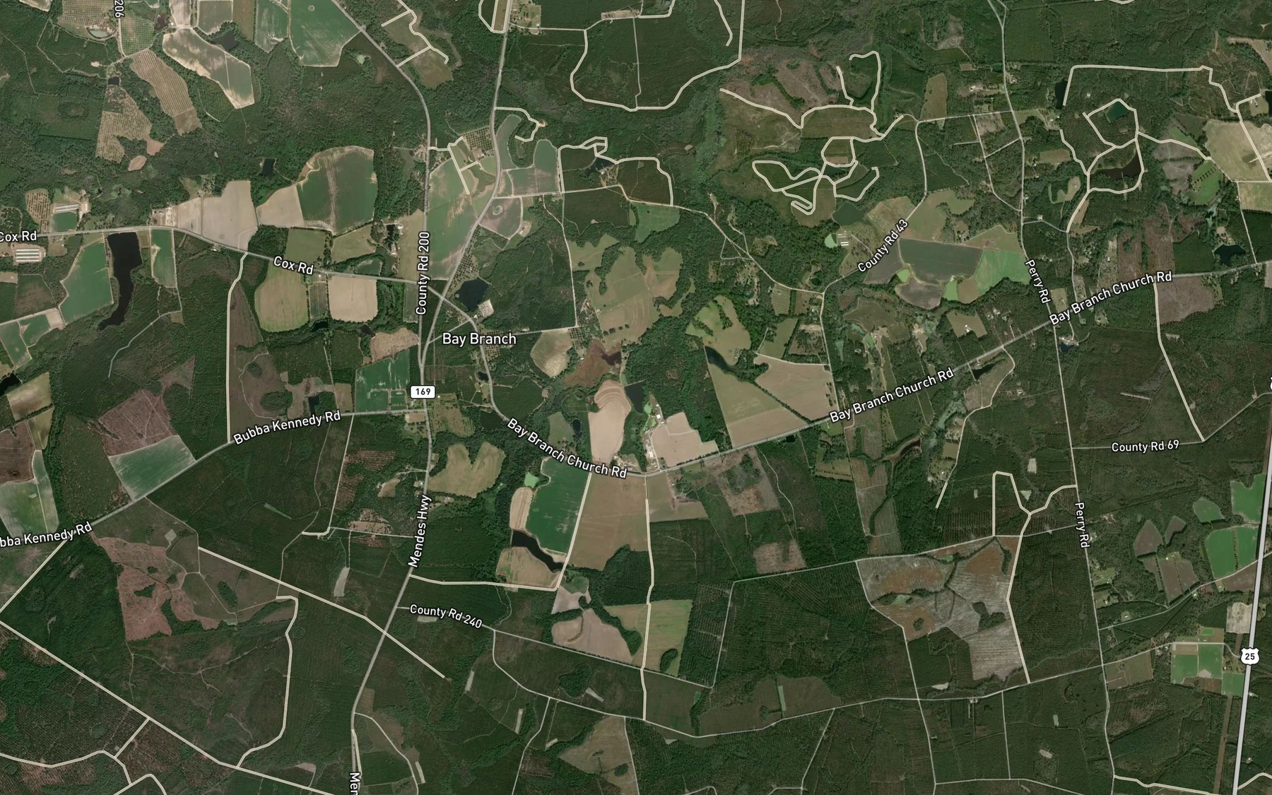 Satellite map of the East Daniels Pond