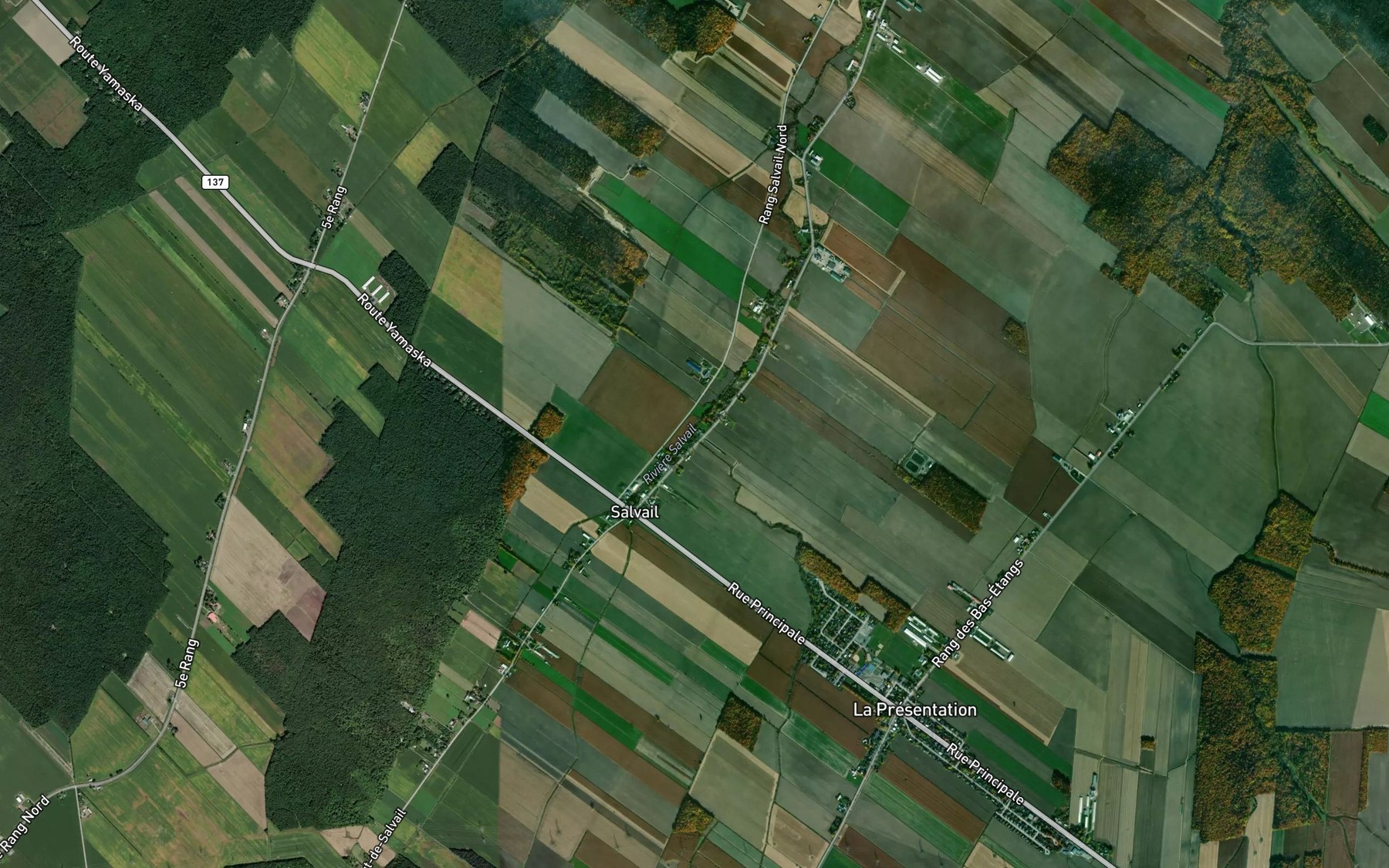 Satellite map of the Ruisseau de la Coulee de Salvail