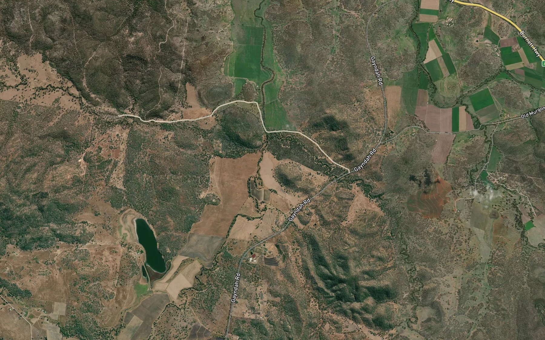 Satellite map of the Cloyna Creek