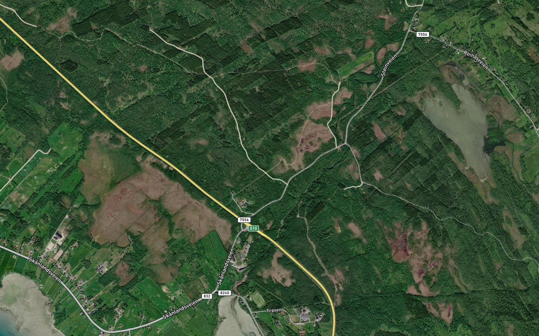 Satellite map of the Skavasbekken
