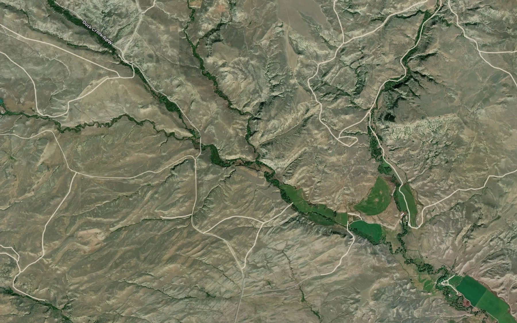 Satellite map of the Alkali Creek