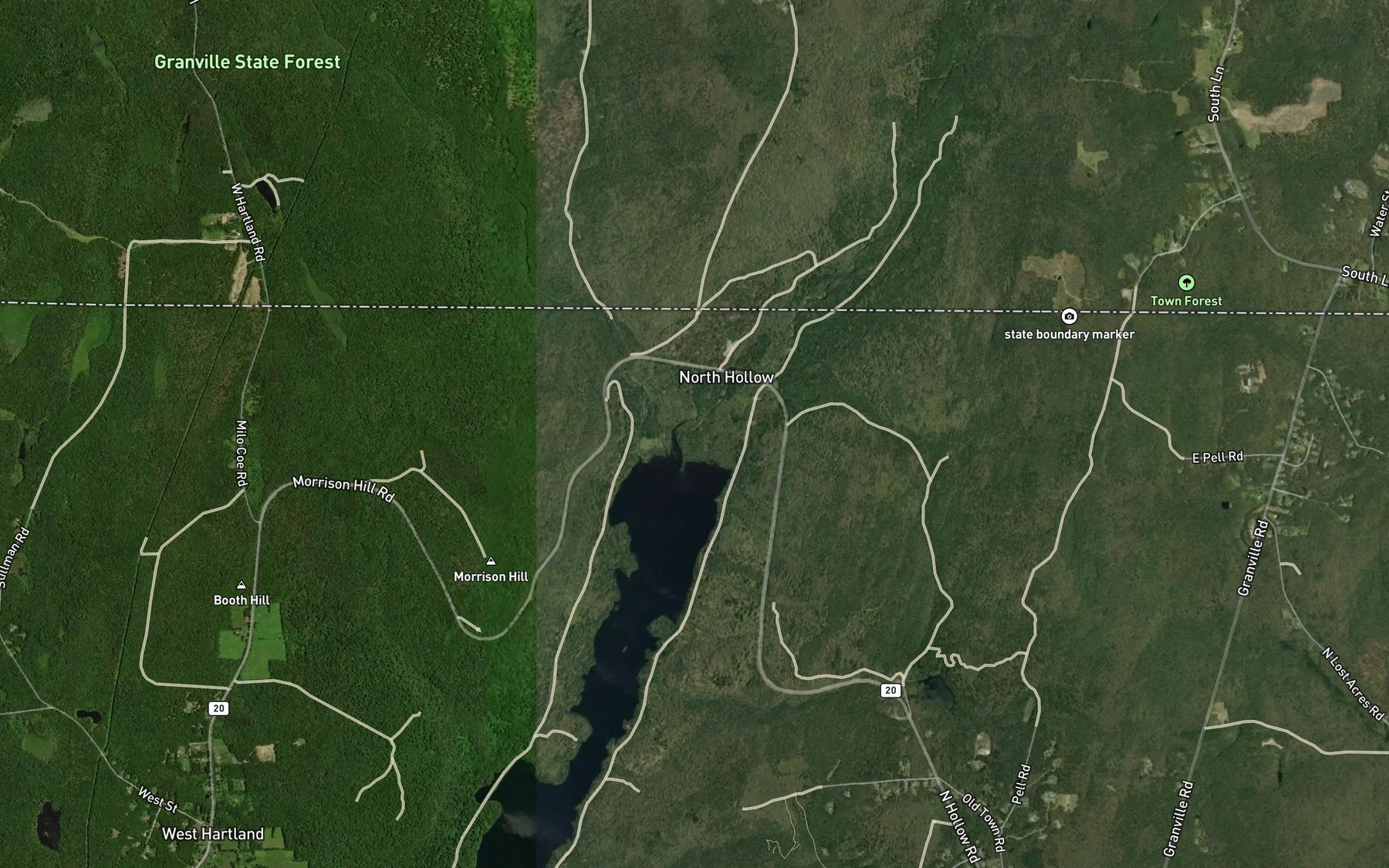 Satellite map of the Valley Brook