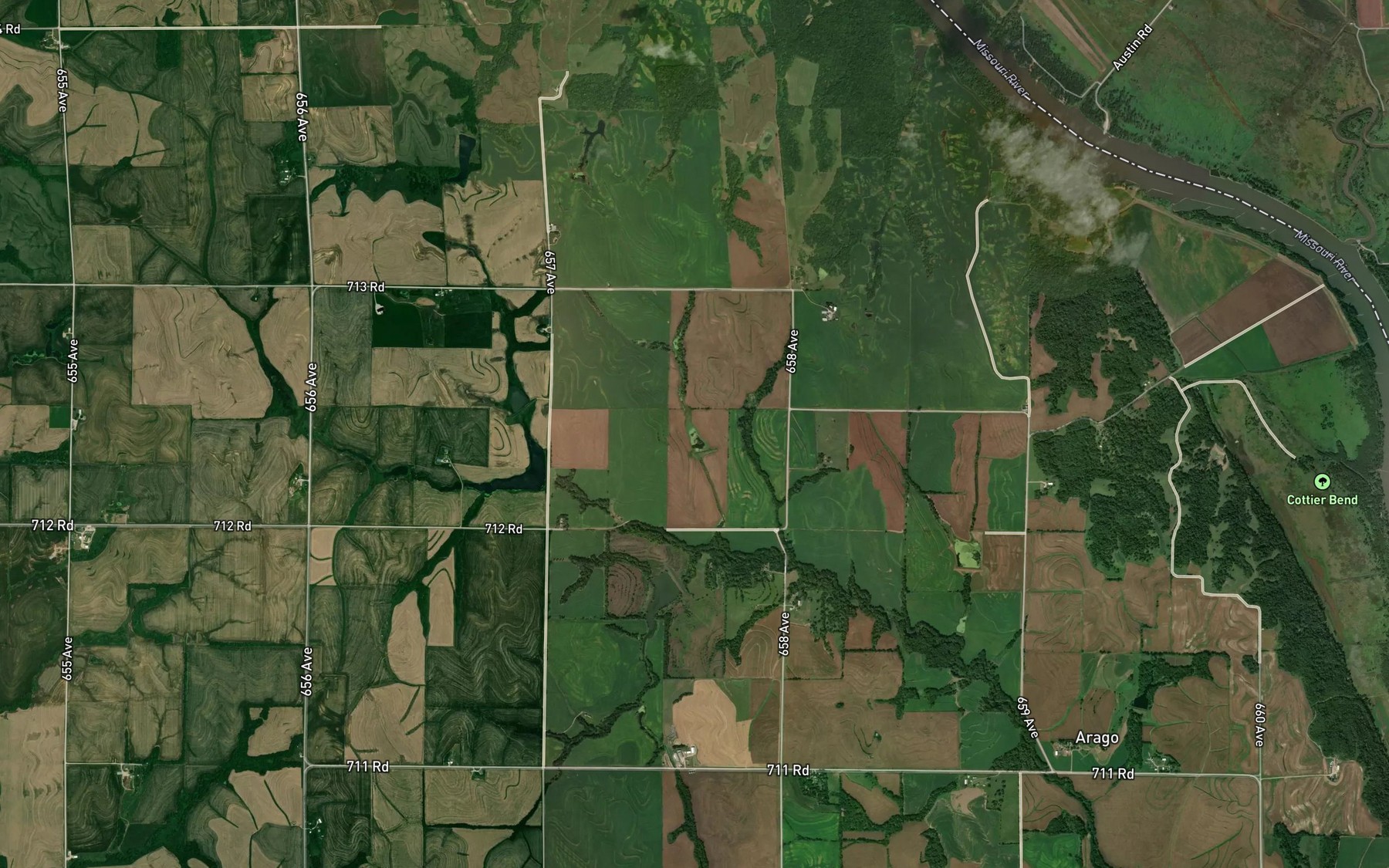 Satellite map of the Winnebago Creek Reservoir 43-2