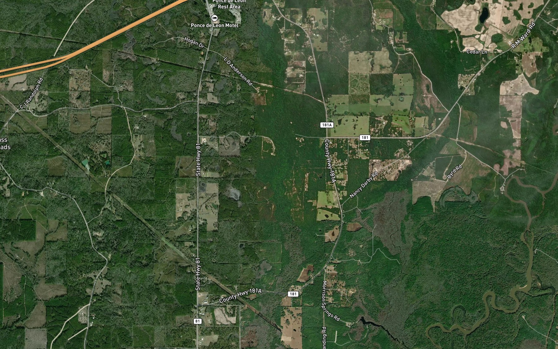 Satellite map of the Hughes Ditch