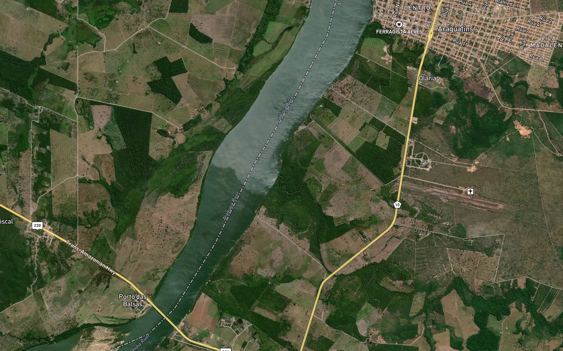Satellite map of the Rio Barreiro