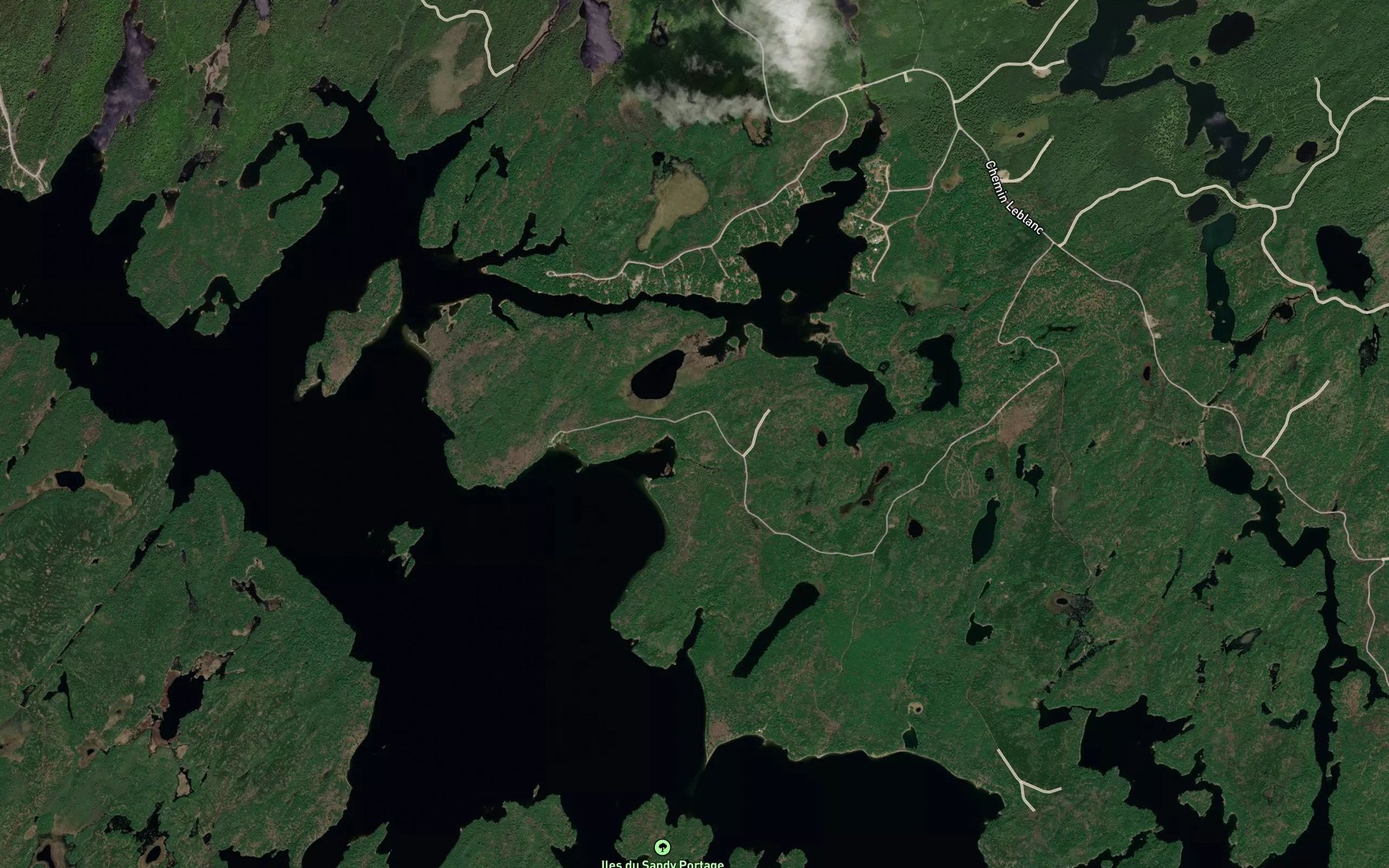 Satellite map of the Baie Sandy Portage
