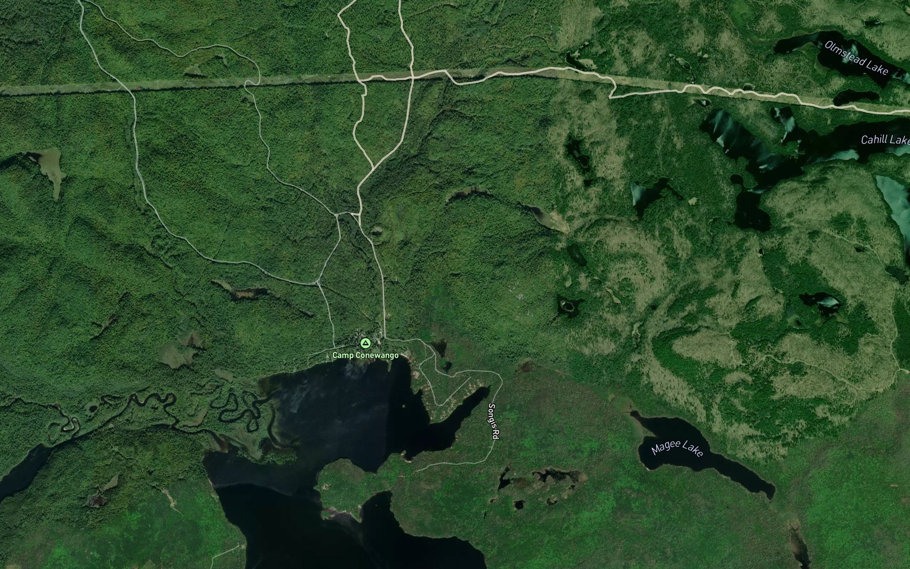 Satellite map of the Cahill Creek