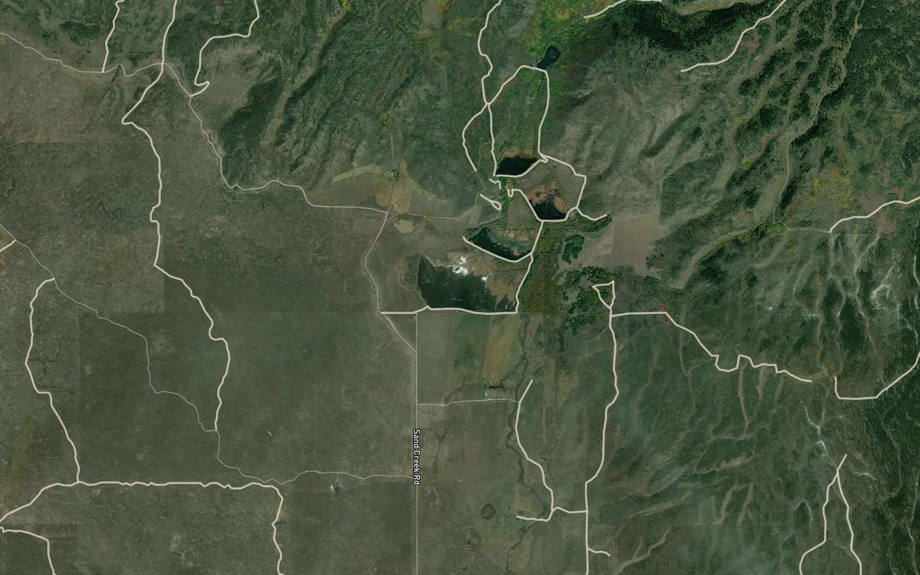 Satellite map of the Sand Creek Reservoir