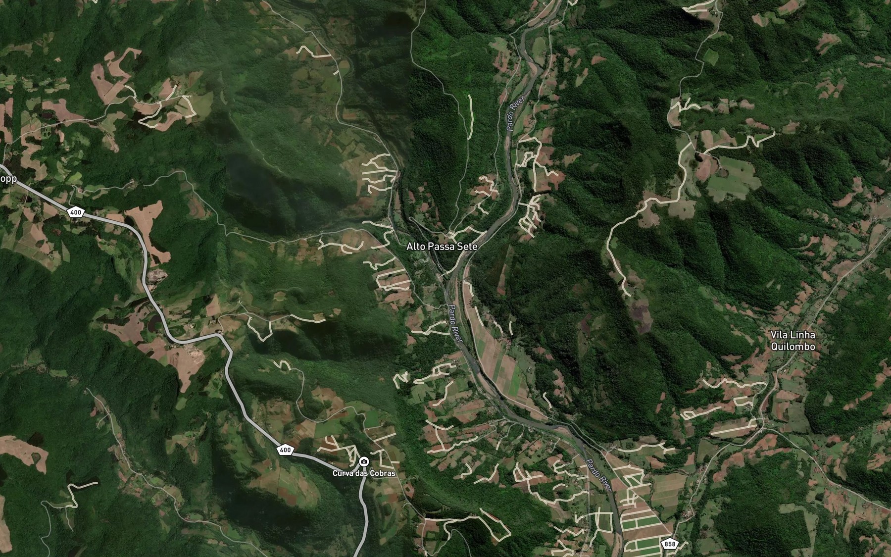 Satellite map of the Arroio Passa-Sete